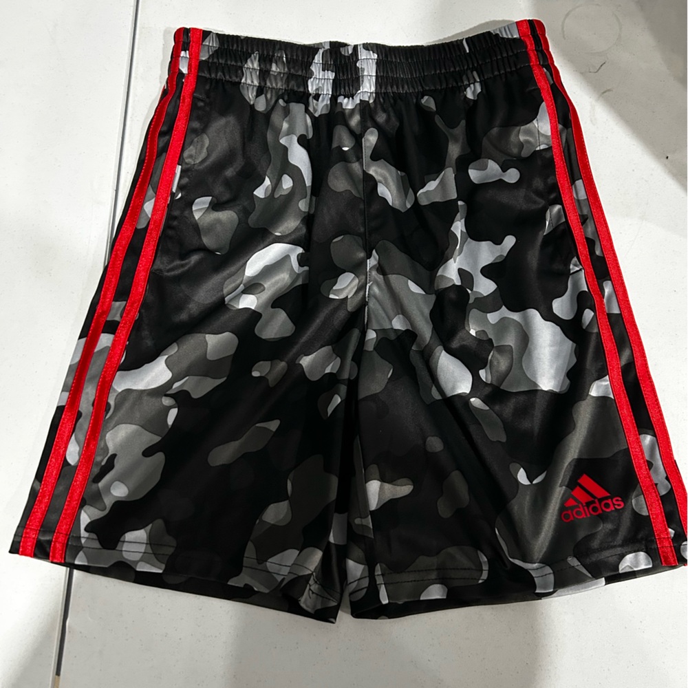 adidas Black and Gray Camouflage Swim Shorts